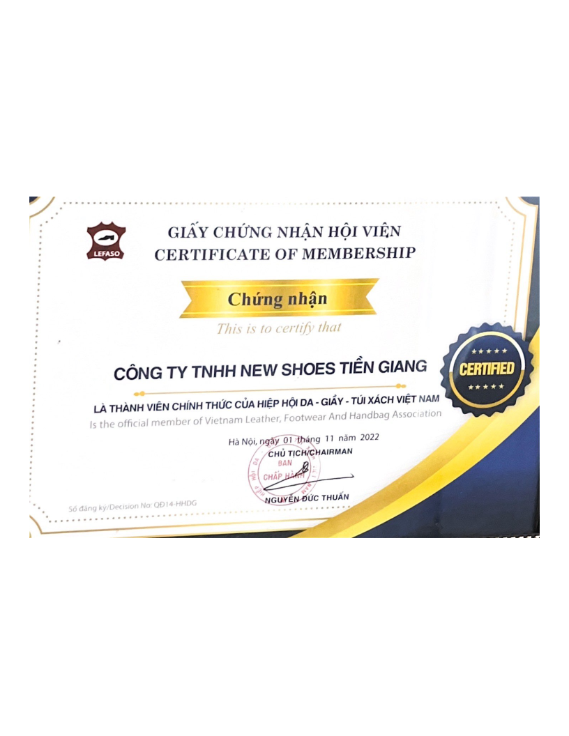 GIẤY CHỨNG NHẬN HỘI VIÊN